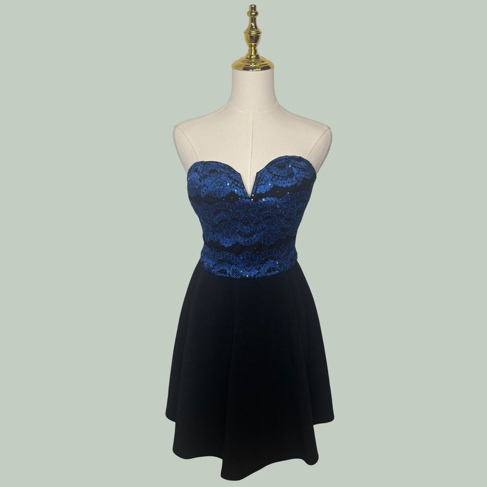 black‎ blue sparkle lace mini cocktail dress y2k coquette goth chic romantic
